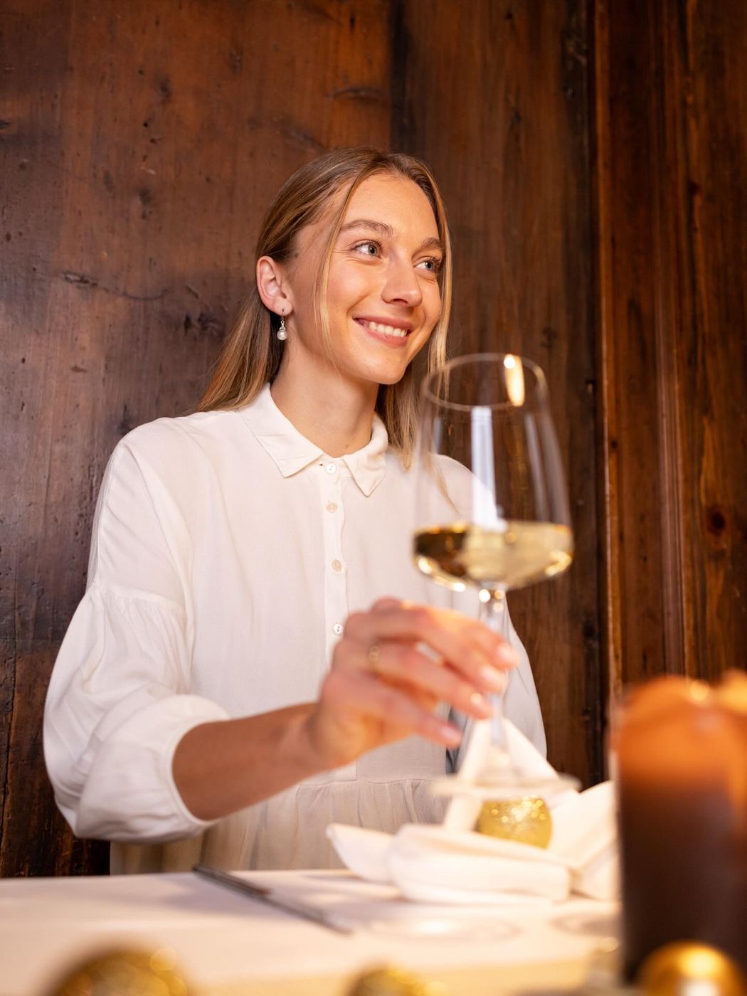 Weinglas im Restaurant