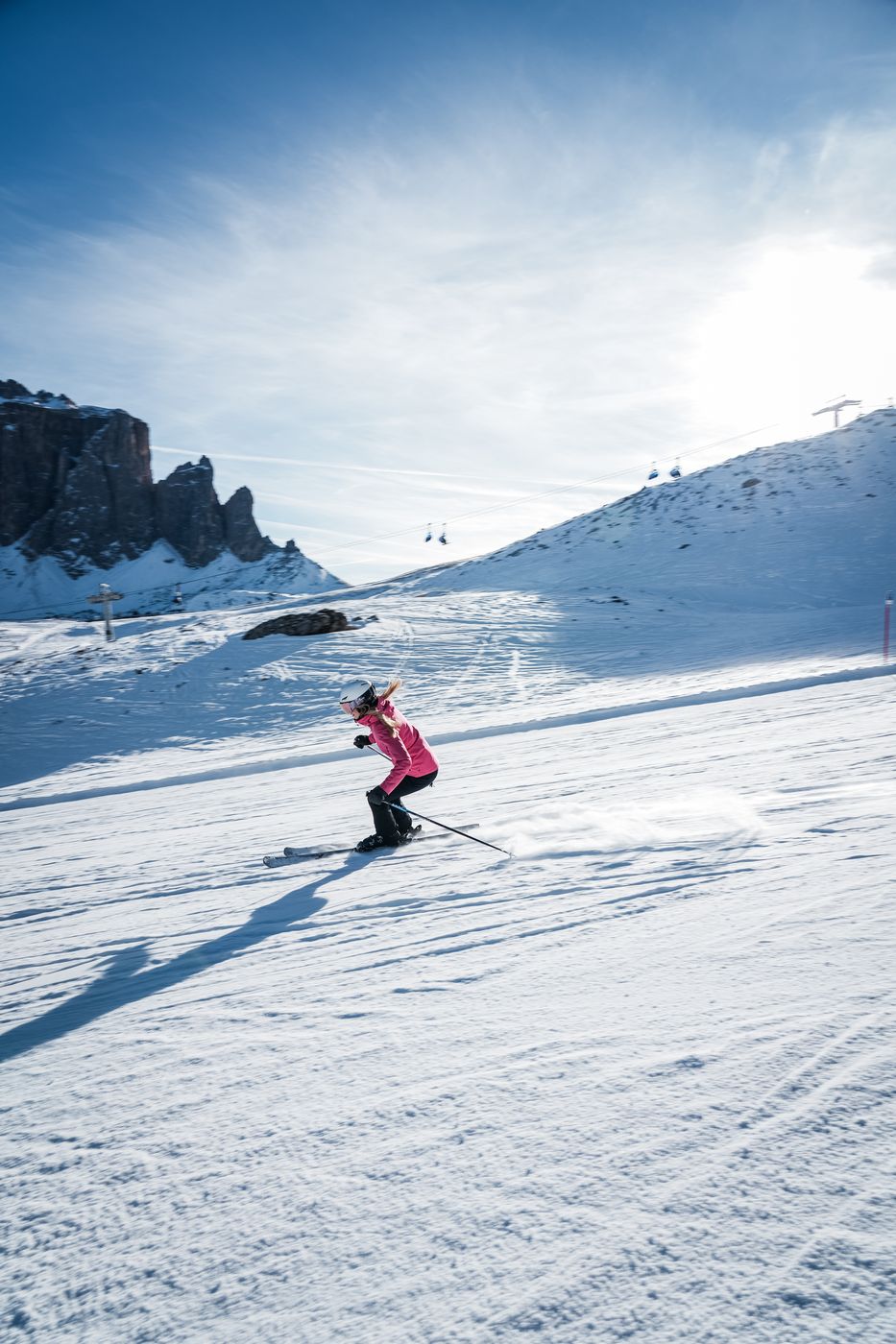 Skifahren auf der Piste
